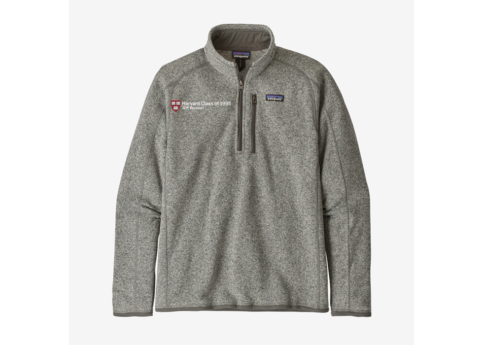 Harvard Class of 1995 30th Reunion Patagonia Men's Better Sweater 1/4 Zip