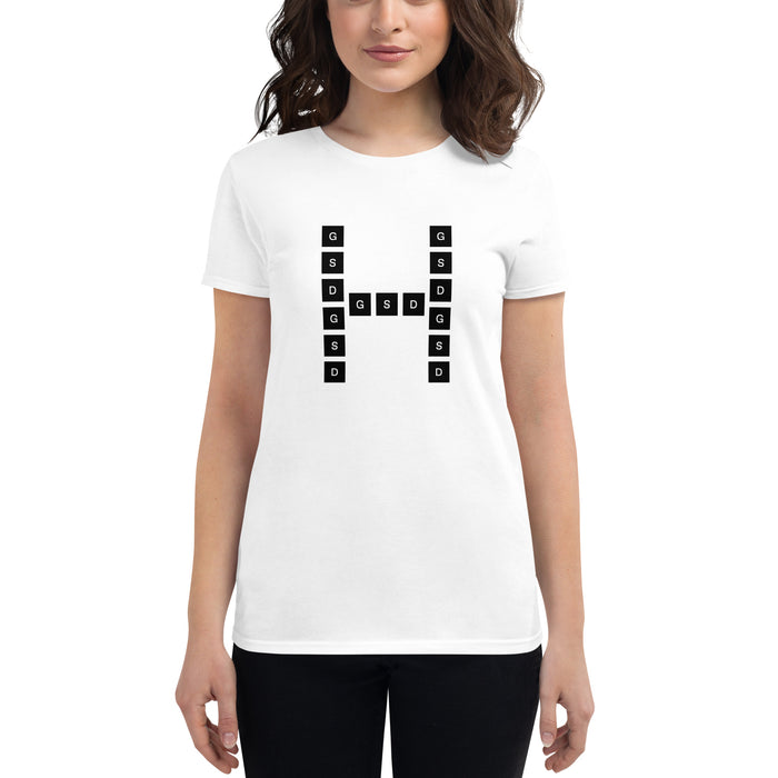 Harvard GSD Women's Black and White Logo Fitted T-Shirt