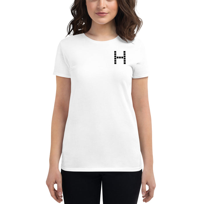 Harvard GSD Small Black and White Logo Women's Fitted T-Shirt