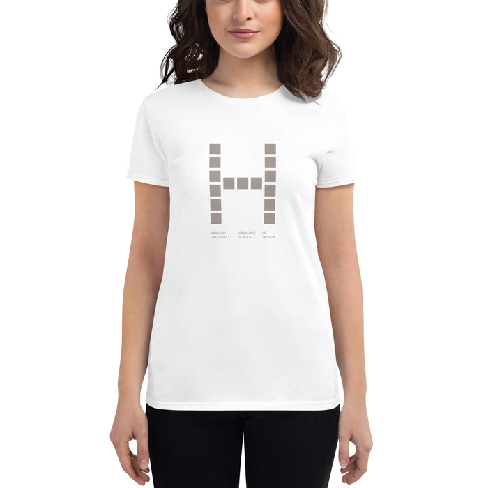 Harvard GSD Large Warm Gray Logo Women's Fitted T-Shirt